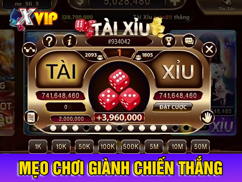 Mẹo chơi tài xỉu giành được chiến thắng tại Xvip