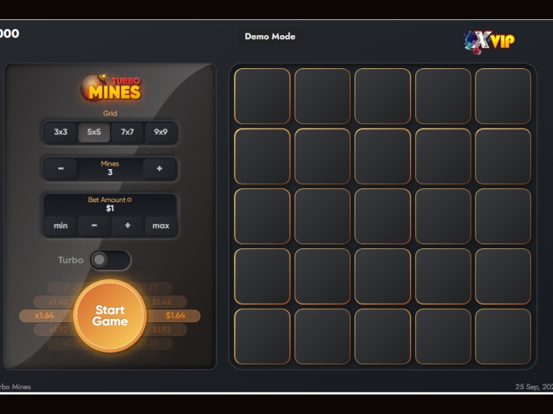 Giao diện Mines Xvip, là một trò chơi thuộc thể loại mini-game của dòng game nổ hũ
