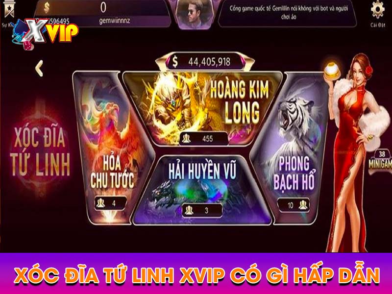 Xóc đĩa tứ linh tại sảnh Xvip có gì hấp dẫn